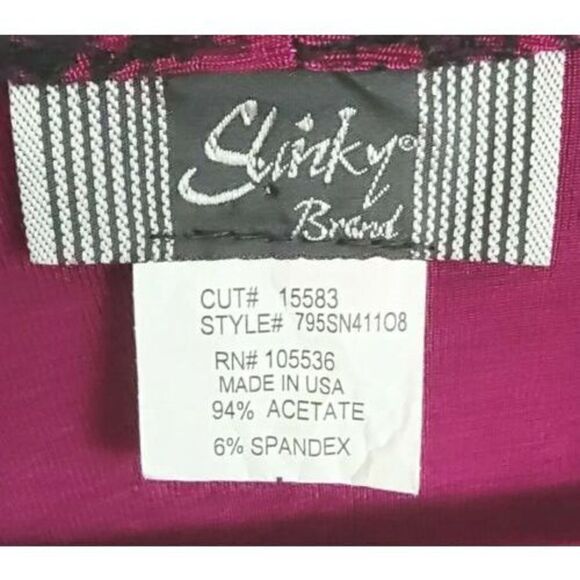Slinky Brand Open Front Bolero Jacket Paisley Stretch Size Large USA Purple/Blk‎ - Picture 4 of 5